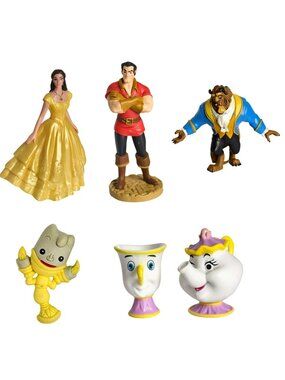 Disney Beauty & The Beast 7-Piece Figure Set Belle Beast Gaston Mrs. Potts Chip